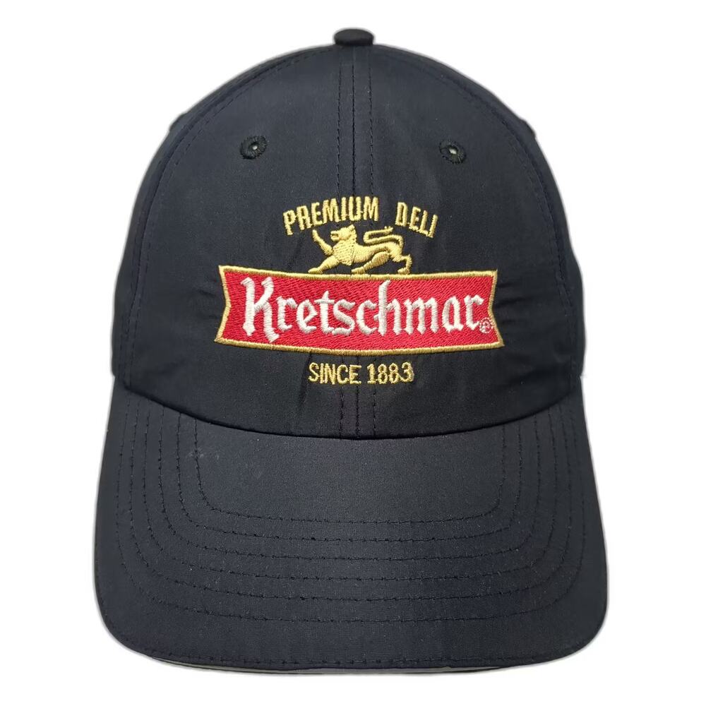 CORE365 Kretschmar Deli Baseball Cap Black Red OS Embroidered Strapback Hat